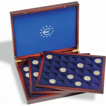 Obal pro sběratelský předmět LEUCHTTURM Kazeta na mince VOLTERRA TRIO DE LUXE, na 105 mincí v bublinkách