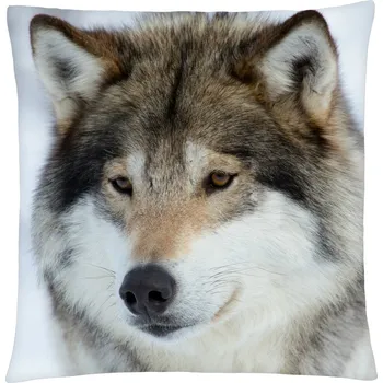 Bytový textil Polštář s vlkem 35 Mybesthome 40x40 cm Varianta: Povlak na polštář, 40x40 cm
