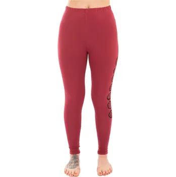 Bavlněné oblečení na jógu Dvojité dordže a Čakry - červený top a legíny, SITTAR - legíny L/XL