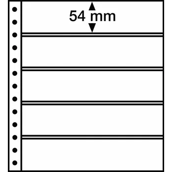 Poštovní známka LEUCHTTURM Albové listy R, 5 kapes, 248 x 54 mm