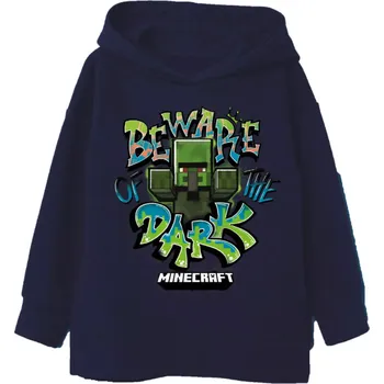 Chlapecké oblečení Minecraft mikina Beware of the dark tmavě modrá dětská Velikost mikiny: 8 let (128 cm)