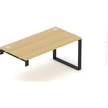 Jednací stůl NABYTEK-DESIGNOVY.CZ - DEB1281O - Kancelářský opěrný stůl EPIC, 120/140/160/180cm, kovová podnož O, dub/černá