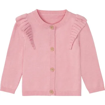 Dívčí mikina Růžový dívčí svetřík propínací k sukni, velikost 74, Barva Světle růžová, Rukáv dlouhý rukáv