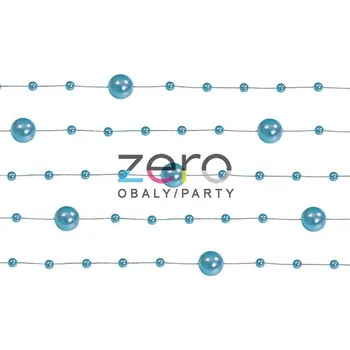 Konfeta Girlanda z perel 5 ks x 130 cm - ocelově modrá