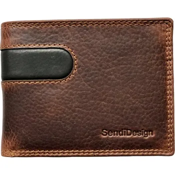 Peněženka Pánská kožená peněženka Sendi Design hnědá B-012 brown
