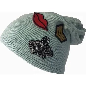 Čepice Volan Dámská čepice s nášivkami mint