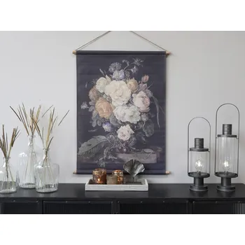 Obraz Nástěnná vintage mapa s květy Floral print - 76*97 cm