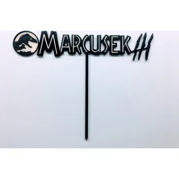 Dortová svíčka Zápich horizontální na styl Jurský park (možnost jména, věku)