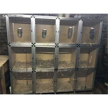 Kvalitní králíkárna z hliníku a HDF desek, 200cm, 12 samostatných kotců, boxů. Dvanáctikotcová, 200x48x180cm.