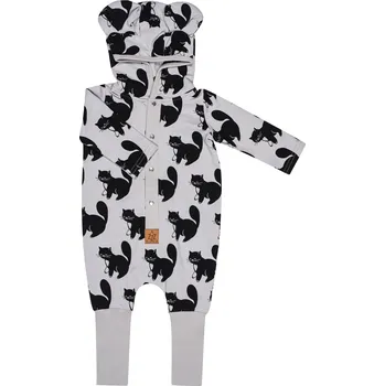 Kojenecký overall Zezuzulla Eared Jumpsuit Cats on Grey Velikost: 62