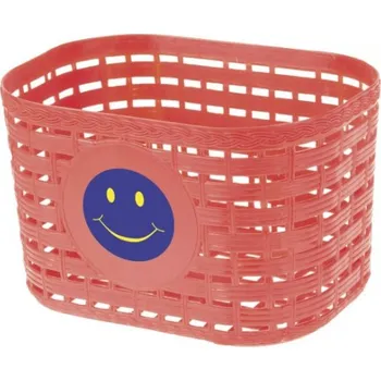 košík na kolo Dětský koš na řídítka červený se smajlíkem