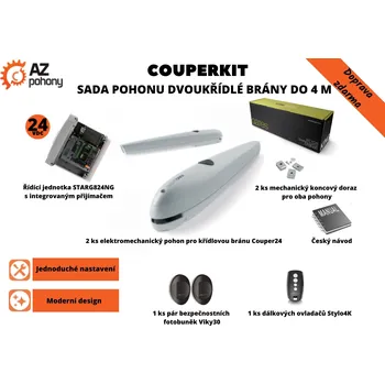 Pohon brány CouperKit - sada pohonu dvoukřídlé brány do 4 m