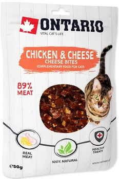 Pamlsek pro kočku Ontario Chicken and Cheese Bites 50 g