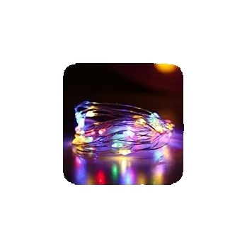 Vánoční dekorace DENR Vnitřní vánoční mikro řetěz 20LED (tmavý řetěz) na baterie - různé barvy TM-20 Barva: Studená bílá