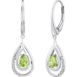 Silvego Luxusní stříbrné náušnice s přírodním zeleným Olivínem