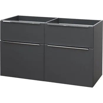 Koupelnový nábytek Mailo, koupelnová skříňka 121 cm, antracit CN533S