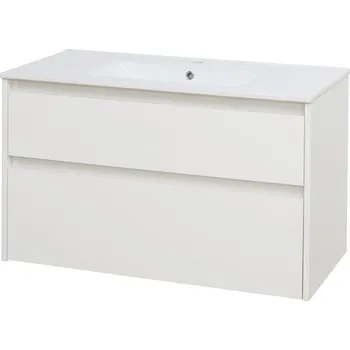 Opto, koupelnová skříňka s keramickým umyvadlem 101 cm, bílá CN912