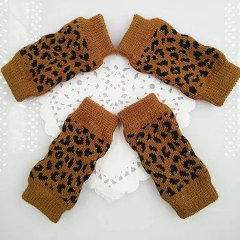 Obleček pro psa Zimní zateplené ponožky pro psy či kočky, 4 ks Varianta: leopardí, hnědé, Velikost: L