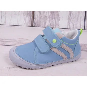 Chlapecké polobotky D.D.step Celoroční kožené boty obuv BAREFOOT D. D. step S073-757A modré velikost: 31