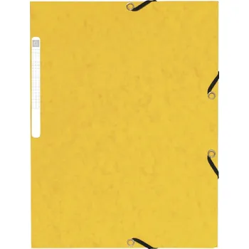 Archivační box Spisové desky s gumičkou a štítkem Exacompta, A4 maxi, prešpán, žlutá
