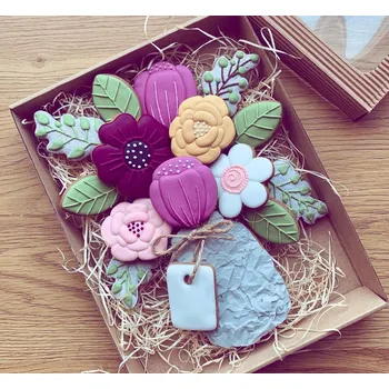 Váza Květiny#02 - Váza s květinami - SET - sada vykrajovátek - 9 ks