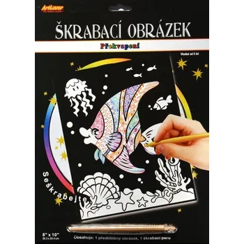 omalovánky ARTLOVER Škrabací obrázek s překvapením Veselá rybka 20x25cm