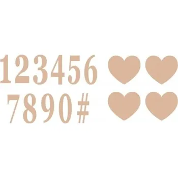 Party dekorace CHAKS Číslice nalepovací a srdce Rose Gold 7,5 cm 16 ks