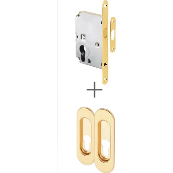 Dveřní kování AC-T Servis ACT set pro posuvné dveře PZ OVÁLNÝ (mosaz)