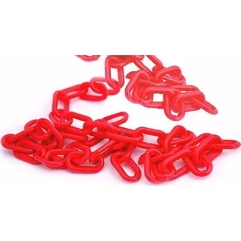 Řetěz Řetěz plastový 8mm, červený 30m