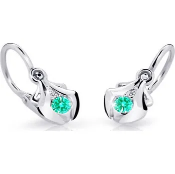 Náušnice Cutie Jewellery Dětské náušnice z bílého zlata C2224B-Mint Green