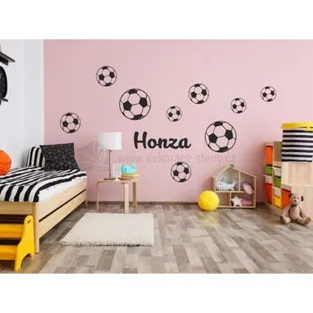 Samolepící dekorace Dekorace-steny.cz - Samolepky na zeď - Fotbal se jménem - 120