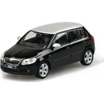 autíčko Abrex Škoda Fabia II (2006), Stříbrná střecha, Černá Magic Metalíza 1:43