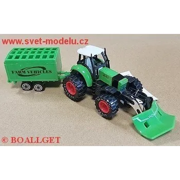Dickie TRAKTOR S RADLICÍ A PŘEPRAVNÍKEM ZVÍŘAT PULL-BACK 660036