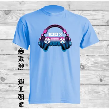 Pánské tričko levne-bavlnene-tricko-potisk-100%-hrace Barva: Sky blue - nebesky modrá, velikost: M