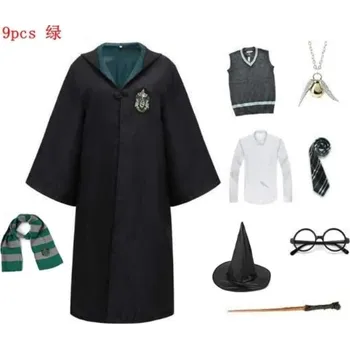 Karnevalový kostým Harry Potter Kostým pro dospělé - HarryhPotter set 9 ks Druh: Zmijozel, Velikost: L