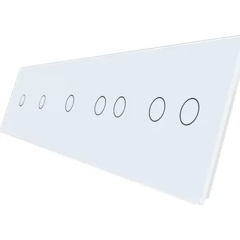 vypínač WELAIK pětinásobný panel vypínače skleněný 1+1+1+2+2 - bílý