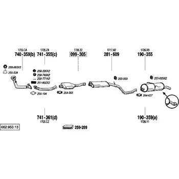 Katalyzátor katalyzátor výroba AS/BM Bosal 99-305A
