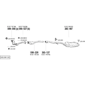 Katalyzátor katalyzátor výroba AS/BM Bosal 99-229A