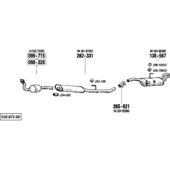 Katalyzátor katalyzátor výroba AS/BM Bosal 99-715A