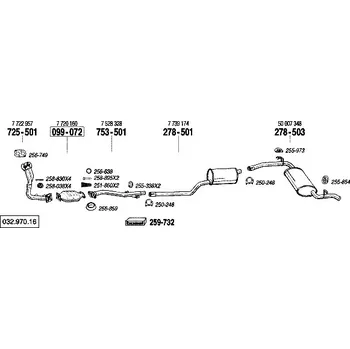 Katalyzátor katalyzátor výroba AS/BM Bosal 99-072A