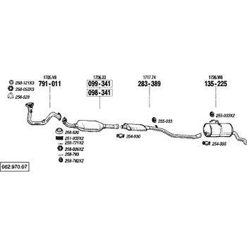Katalyzátor katalyzátor výroba AS/BM Bosal 99-341A