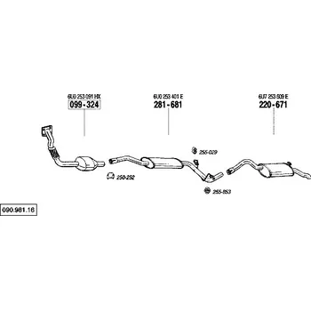 Katalyzátor katalyzátor výroba AS/BM Bosal 99-324A