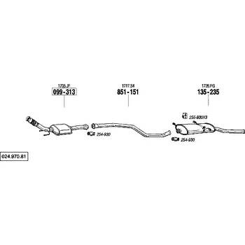 Katalyzátor katalyzátor výroba AS/BM Bosal 99-313A
