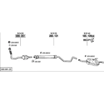 Katalyzátor katalyzátor výroba AS/BM Bosal 99-051A