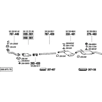Katalyzátor katalyzátor výroba AS/BM Bosal 99-901A