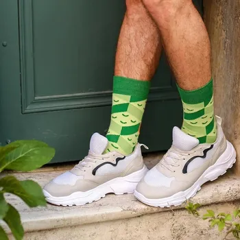 Pánské ponožky Bolero | Pánské ponožky z kvalitní česané bavlny pestrobarevně zelené BOL 046