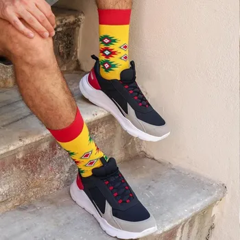 Pánské ponožky Bolero | Pánské ponožky z kvalitní česané bavlny - sluníčkové etno BOL 045