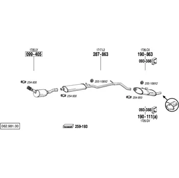 Katalyzátor katalyzátor výroba AS/BM Bosal 99-405A