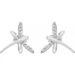 Stříbrné náušnice vážka se Swarovski Elements Krystal