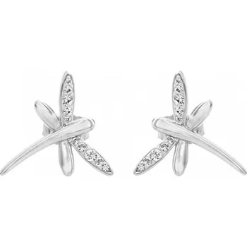 Náušnice Stříbrné náušnice vážka se Swarovski Elements Krystal